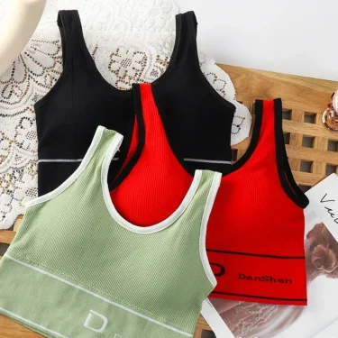 U-Shaped Women's Seamless Yoga Bra D Letter Push Up Sports Top Shockproof Crop Top Anti-sweat Fitness Underwear All-Match Vest 5