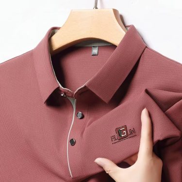 Brand Fashion Long Sleeves Advanced Printed POLO Shirt Autumn New Korean Version Men's Lapel T-shirt