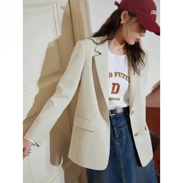 Women's Loose Blazer Women's Coat Spring New Casual Simple Blazer Office Women's Casual Blazer Coat 3
