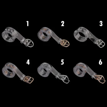 Fashion Transparent Women Belt Clear Round Square Heart Pin Buckle Wide Waist Bands Ladies Waistband Invisible Punk Waist Belt 6