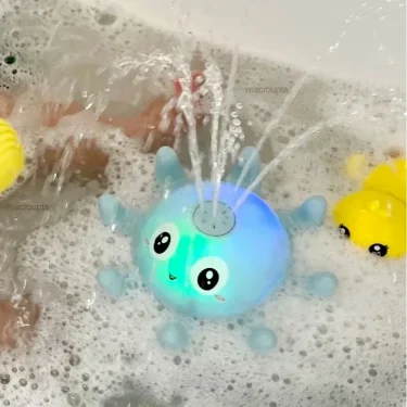 Baby Bath Toys Spray Water Shower Bathing Toys for Kids Electric Whale Bath Ball with Light Music LED Light Toys Bathtub Toy 1