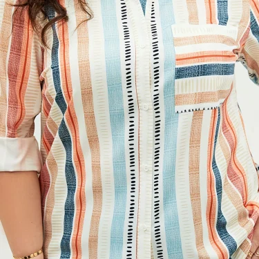 Plus Size Floral Print Notch Neck Blouse, Casual 3/4 Sleeve Blouse For Spring & Summer, Women's Plus Size Clothing 3