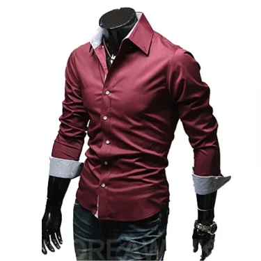 Mens Casual Shirts Single Breasted Mens Slim Fit Dress Long Sleeve Shirts Soild Male Social Shirts Designer Chemise Homme 1