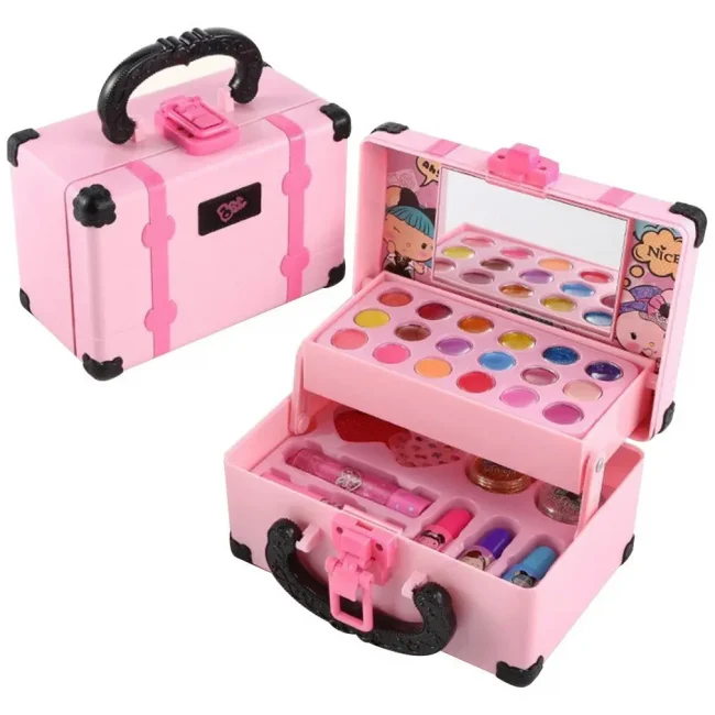 Children Makeup Cosmetics Pretend Playing Box Princess Make Up Girl Toy Play Set Lipstick Eye Shadow Safety Nontoxic Kit Toy Kid 3