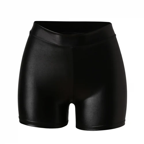 Sexy Nightclub Leather Shorts Women High Waist Stretch Push Up Black Short Leather Pants Sports Fitness Female Sexy Slim Shorts 4