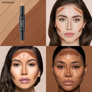 Contour Stick Duo, Double-Ended Highlight and Shadow Cream, Waterproof Full Coverage Concealer, Natural Finish Makeup for All Sk 5