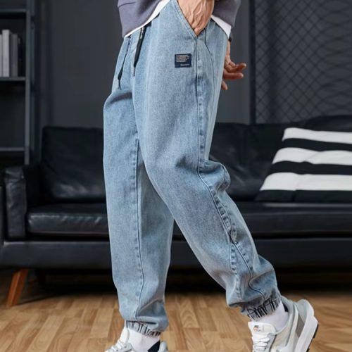 Big Size Men's Jogger Jeans 6XL 7XL 8XL Streetwear Black Blue Casual Denim Cargo Pants Stretch Cotton Taper Jeans Baggy Trousers