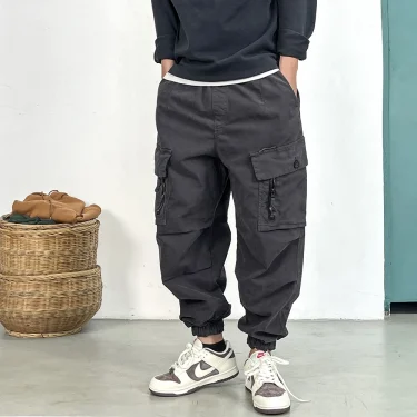 High Quality Loose Tactical Cargo Pants For Men Clothing Harajuku Casual Joggers Korean Multi-Pocket Fashions Harem Trousers 2