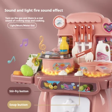 Simulated Kitchen Toys Kitchenware Lighting and Sounds Cooking Game Set Children Fun Educational Toy Educational Toy 1