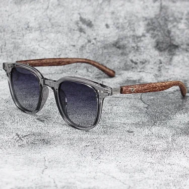 Unisex Fashion New Square Sunglasses Vintage Outdoor Ultralight Sunshade Glasses Men Women Large Wooden Frame UV400 Eyewear 3