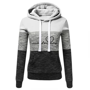 Autumn Winter Warm Women's Fleece Long Sleeve Hoodie Fashion Slim Fit Sweatshirt Ladies Casual Color Matching Outdoors Pullover 6