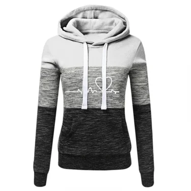 Autumn Winter Warm Women's Fleece Long Sleeve Hoodie Fashion Slim Fit Sweatshirt Ladies Casual Color Matching Outdoors Pullover 5