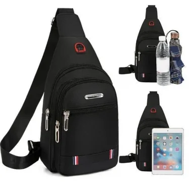 Unisex Canvas Leisure Sports Small Backpack Oxford Cloth One-shoulder Messenger Bag Chest Bag 1