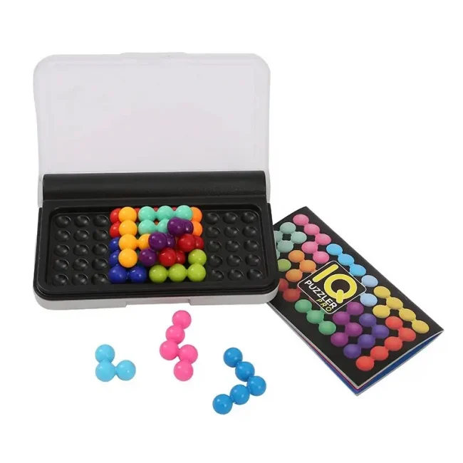 120 Challenges IQ 3D Puzzle Board Game Classic Pyramid Plate Pearl Logical Mind For Children Pyramid Beads Montessori Toys Gifts 5