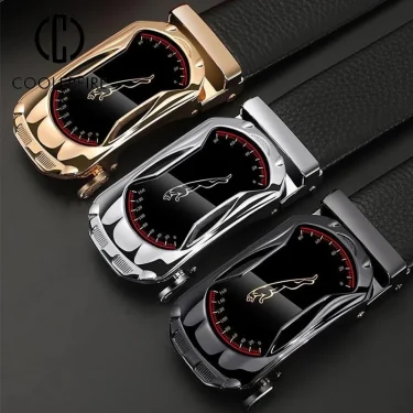 Belt Men Automatic Buckle Belt for Men Business Work Casual Luxury Designer Famous Brand Male for Jeans PU Leather Strap ZD2203 2