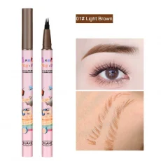 4 Colors Eyebrow Pen Waterproof 4 Fork Tip Eyebrow Tattoo Pencil Cosmetic Long Lasting Natural Dark Brown Liquid Eye Brow Pencil 2