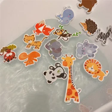 Baby Toy Animal Bath Toys for Kids Soft EVA Paste Bathroom Toys Animal Cognitive Floating Water Toys for Boys Girls 2 to 4 Years 4