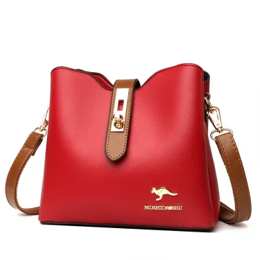 Luxury PU Leather Handbag Fashion Designer Pure Color Simple Women's Shoulder Bag Large-Capacity Casual Diagonal Woman Tote Bags 3