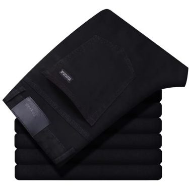 Men's New Korean Version Is Soft And Comfortable Stretch Regular Fit Jeans Fashion Casual Cotton Business Black Denim Pants