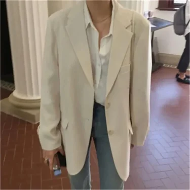 Women's Loose Blazer Women's Coat Spring New Casual Simple Blazer Office Women's Casual Blazer Coat 2