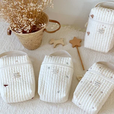 Baby Diaper Bag Reusable Embroidery Mommy Bag Caddy Organizer Bottle Nappy Storage for Newborn Baby Items Maternity Bag Handbags 3