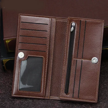 New Men's Wallet Long Fashion Men's Magnetic Buckle Plus Envelope Large-capacity Multi-card Pocket Wallet Multi-card Wallet 2