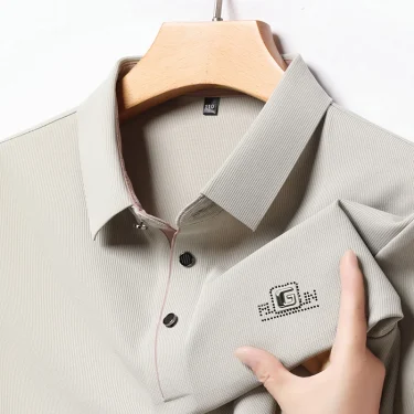 Brand Fashion Long Sleeves Advanced Printed POLO Shirt Autumn New Korean Version Men's Lapel T-shirt 6