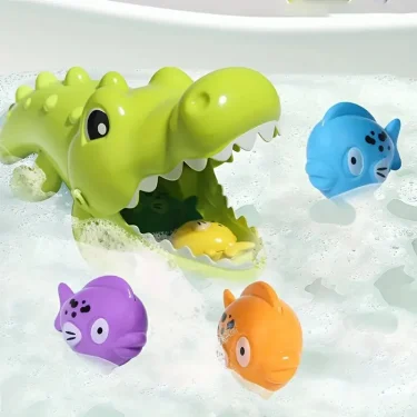 Kids Bathroom Shower Toy Crocodile Eating Little Fish Game Puzzle Bath Toy for Boys Girls Birthday Xmas Gift 3