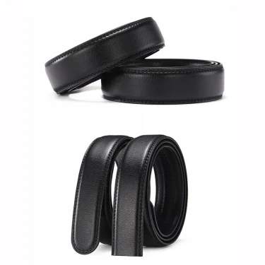 Fashion Lychee Pattern Men's Automatic Buckle Belts No Buckle Belt Men High Quality Belt Male Leather Strap Jeans 3.5cm Belts 1