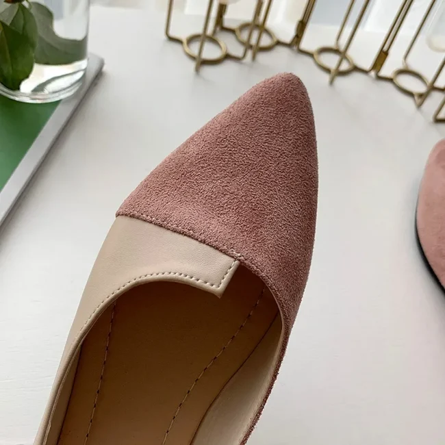Women Shoes Fashion Splice Color Mule Flats Pointed Toe Ballerina Ballet Flat Slip on Shoe Zapatos Mujer Loafers Size 35-41 6