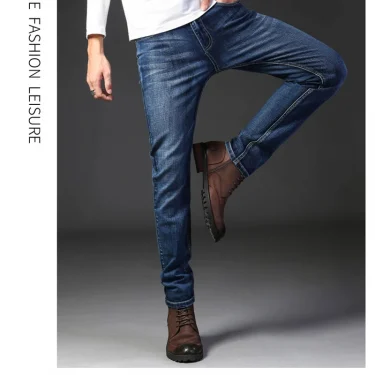 Men's New Korean Version Is Soft And Comfortable Stretch Regular Fit Jeans Fashion Casual Cotton Business Black Denim Pants 6