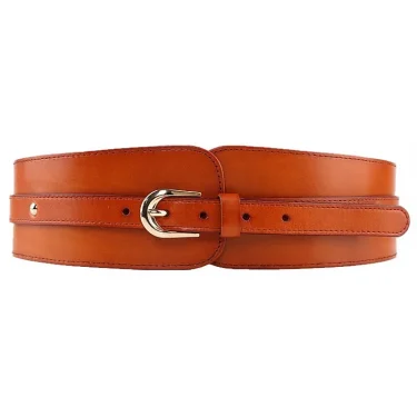 Women\'s vintage first layer cowhide leather high quality belt with skirt coat elastic belt 3
