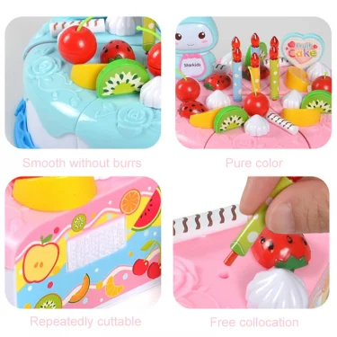 Children Pretend Goodies Play Simulated Kitchen Toys Plastic Cutting Food Kids Toy Object Cognition Boys Girl Birthday Gifts TMZ 3
