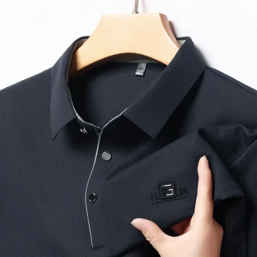 Brand Fashion Long Sleeves Advanced Printed POLO Shirt Autumn New Korean Version Men's Lapel T-shirt 2