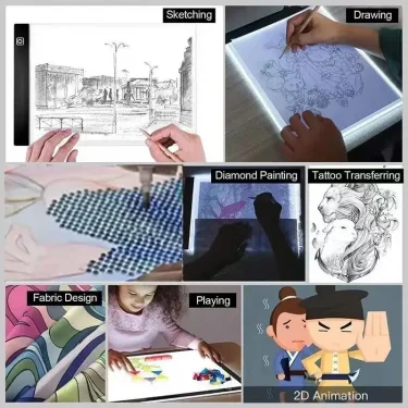A5 Led Sketching Copying Drawing Board Transparent Light Board Diy Painting Board 5