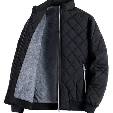 Winter Cold-proof Jacket Men's Casual fleece-lined Thickened Zipper Quilted Padded Coat Men's Business Commuting Warm Parka