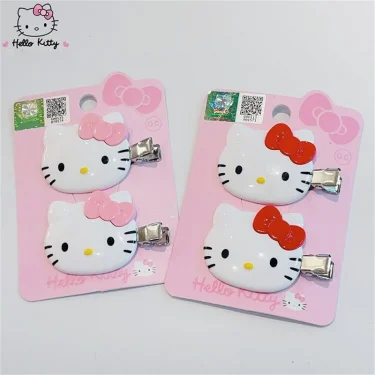 Kawaii Sanrio Hello Kitty Hairpin Girls Ornaments Anime Accessories Cartoon Headrope Scrunchies Hair Circle Headdress Hair Gifts 3