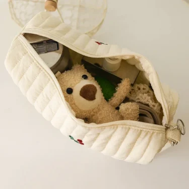 Ins Cotton Diaper Bag for Stroller Hanging Bag Baby Items Nappy Caddy Organizer Mommy Bag Zipper Cute Women Makeup Bags Kids 6