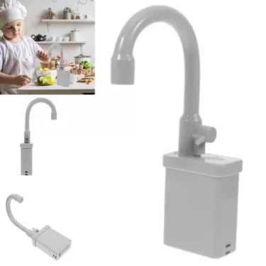 Rotatable Kitchen Faucet Replacement Toy Simulation Plastic Kitchen Sink Toys Faucet With Running Water Faucet Toy 3