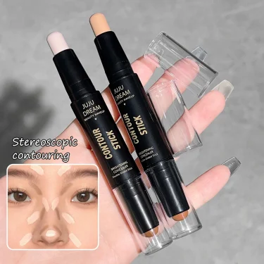 Double-ended dual-purpose high-light trimming stick, three-dimensional contour, nose shadow, facial shape, brighten and trimming 3
