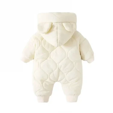 Winter Warm Cartoon Hooded Newborn Baby Rompers Fleece Padded Infant Boys Girls Outdoor Jumpsuits for 0-2 Years Baby Clothing 2