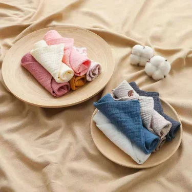 5 Pcs Baby Cotton Square Towel Infant Hand Face Washcloth Handkerchief Muslin Cloth Feeding Bib Burp Cloth Saliva Towel 2
