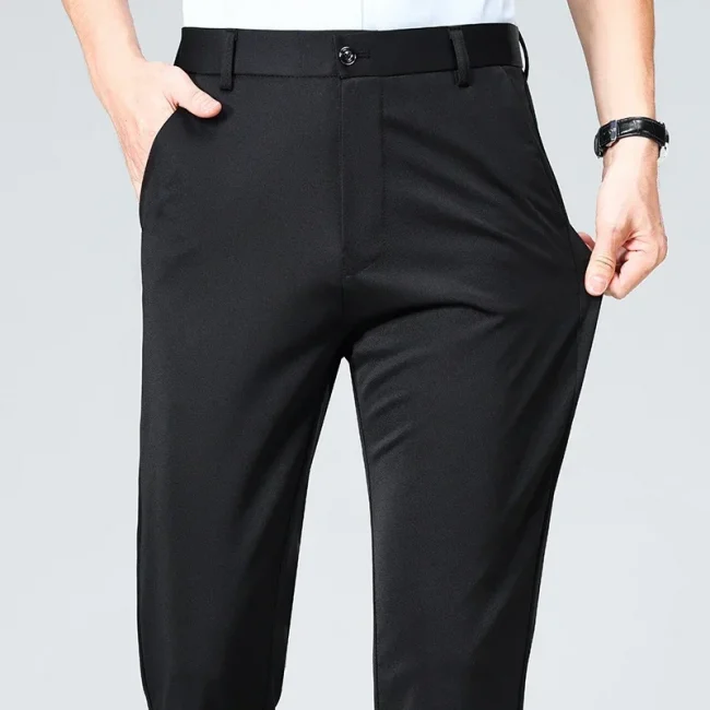 Men Suit Pants 2024 Elastic Slim Fit Dress Pants Business Solid Casual Loose Straight Leg Trouser Men Clothing Oversized 29-42 5