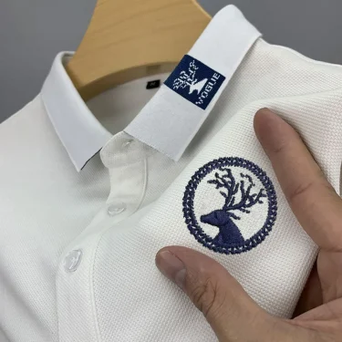Men's Casual Fashion Polo Shirt Breathable and Comfortable Embroidered Top 2
