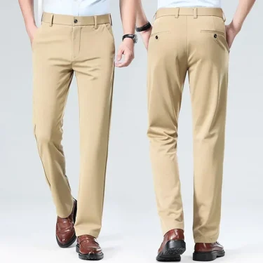 Men Suit Pants 2024 Elastic Slim Fit Dress Pants Business Solid Casual Loose Straight Leg Trouser Men Clothing Oversized 29-42 2