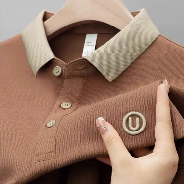 High quality short sleeve men's POLO shirt summer fashionable new gold thread embroidery top breathable casual T-shirt 4