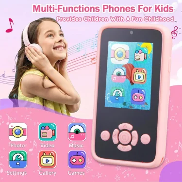 Children Phone Camera Toys Mp3 Music Player Puzzle Games Tooddler Leaning Toys for Girls Boys Age 3-10 Birthday Gifts With 32G 2