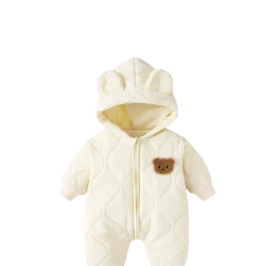 Winter Warm Cartoon Hooded Newborn Baby Rompers Fleece Padded Infant Boys Girls Outdoor Jumpsuits for 0-2 Years Baby Clothing 3