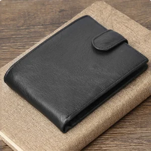 Rfid Genuine Leather Mens Wallet with Coin Pocket Bussiness Designer Mens Leather Wallet 6