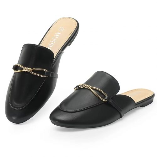 Mule Slippers Baotou Half Slippers Women's Outer Wear Summer And Autumn New Single Shoes Versatile Soft Leather Mule Shoes